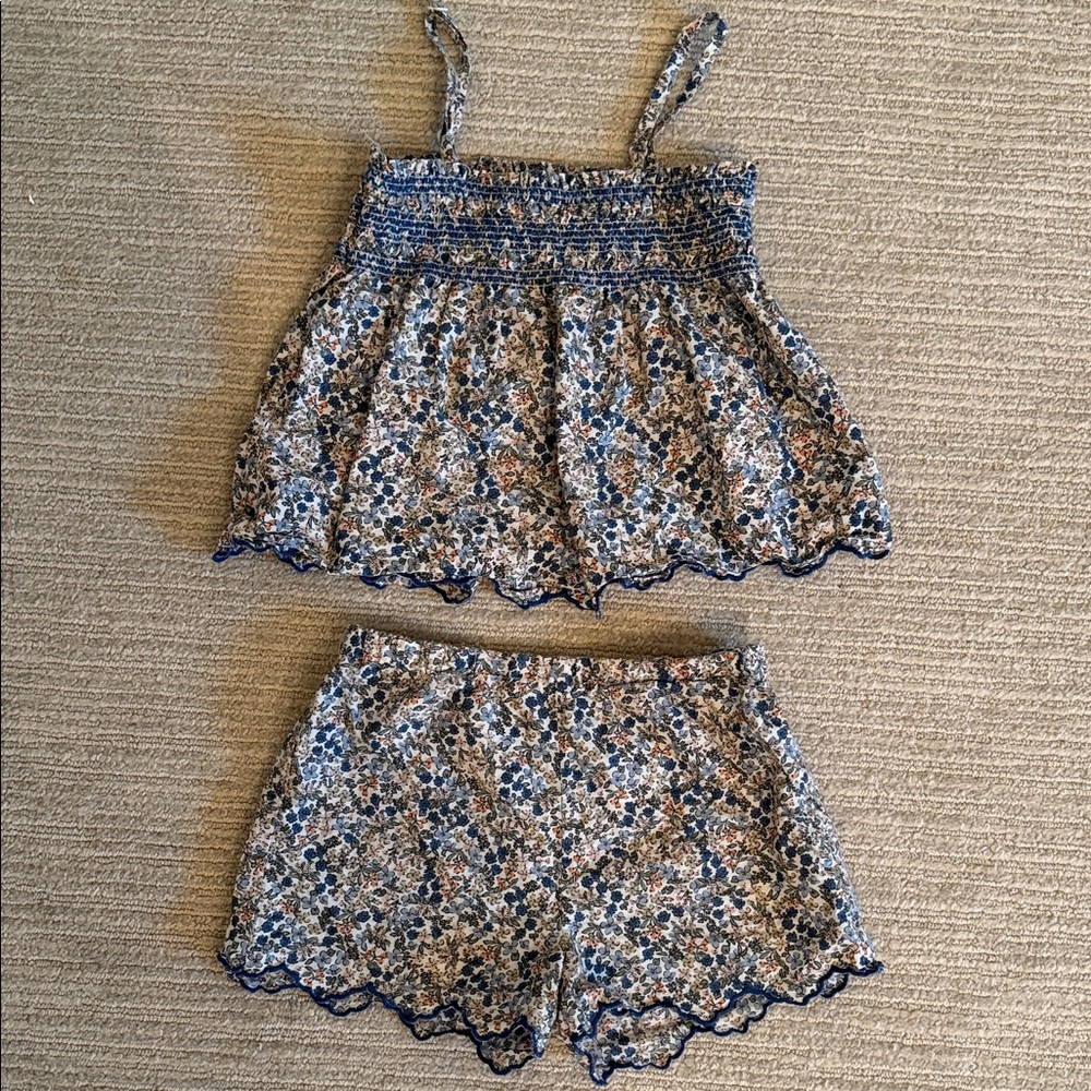 H&M Blue Floral Two-Piece Girls Matching Set